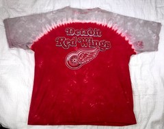 Vintage Liquid Blue 2001 Detroit Red Wings 2XL Double Sided Tie Dye T-Shirt
