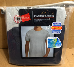 Hanes FreshIQ Wicking Tagless T-Shirts Men’s Small 34-36″ Blue/Gray/Gray/Black**