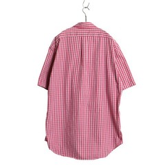 Ralph Lauren Mens Check Short Sleeve Button-Down Shirt L Old Polo Oxford Japan