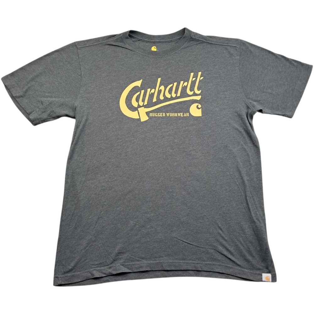 Carhartt T Shirt Large Men’s Grey Cotton Work Wear Graphic Relaxed Fit Paddock