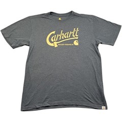 Carhartt T Shirt Large Men’s Grey Cotton Work Wear Graphic Relaxed Fit Paddock