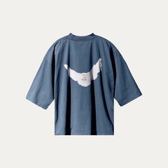Yeezy Gap Balenci 3/4 Tee Dove Color Dark Blue Size Medium NIB