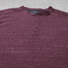 01.Algo Shirt Men 2XL XXL Red Performance Henley anti-odor Quick Dry Long Sleeve
