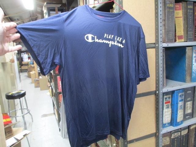 Navy Blue Play like a Champion Double Dry Short Sleeve T-Shirt- 2XL