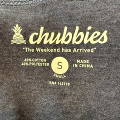 Chubbies Mens The Relaxer Tank Top Navy Blue Graphic Palm Tree Small NWT 600231