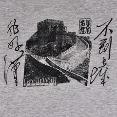 Vintage The Great Wall Of Beijing China Asia Art Tee Size Medium Gray