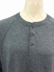 Faherty Men’s Size XL Long-Sleeve Cloud Henley Charcoal Heather Tee Cotton Modal