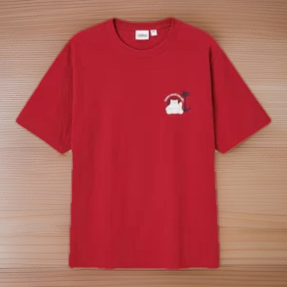 GU ( Sister Brand of Uniqlo ) T-shirt Tee Japan Pokemon Snorlax New Kawaii Red