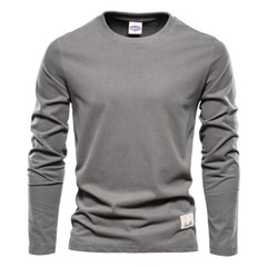 Zonbailon men’s long sleeve Fashion leisure sports pure cotton T-shirt