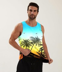 Mens Tank Tops Funny Graphic Summer Sleeveless Tank Top,comfortable, breathable