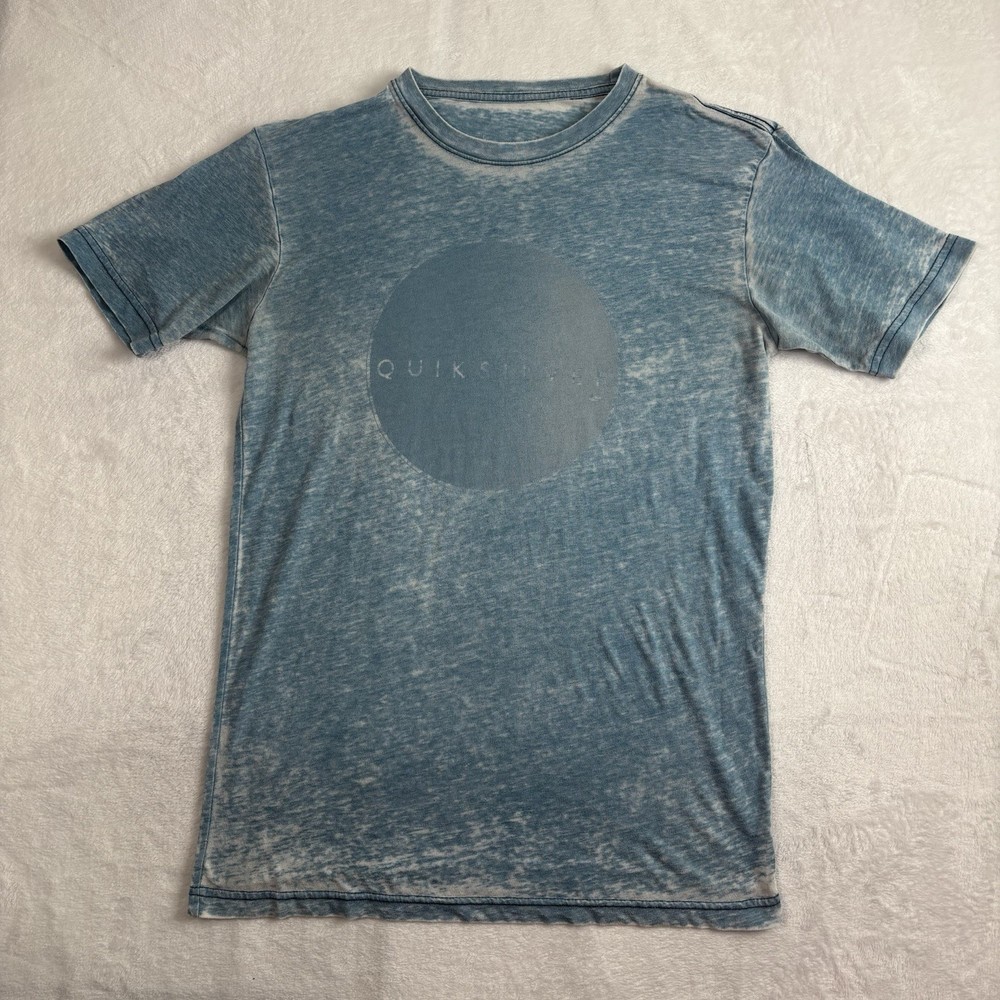 Quiksilver Blue Short Sleeve Graphic Light Weight Shirt Men’s Medium Sheer