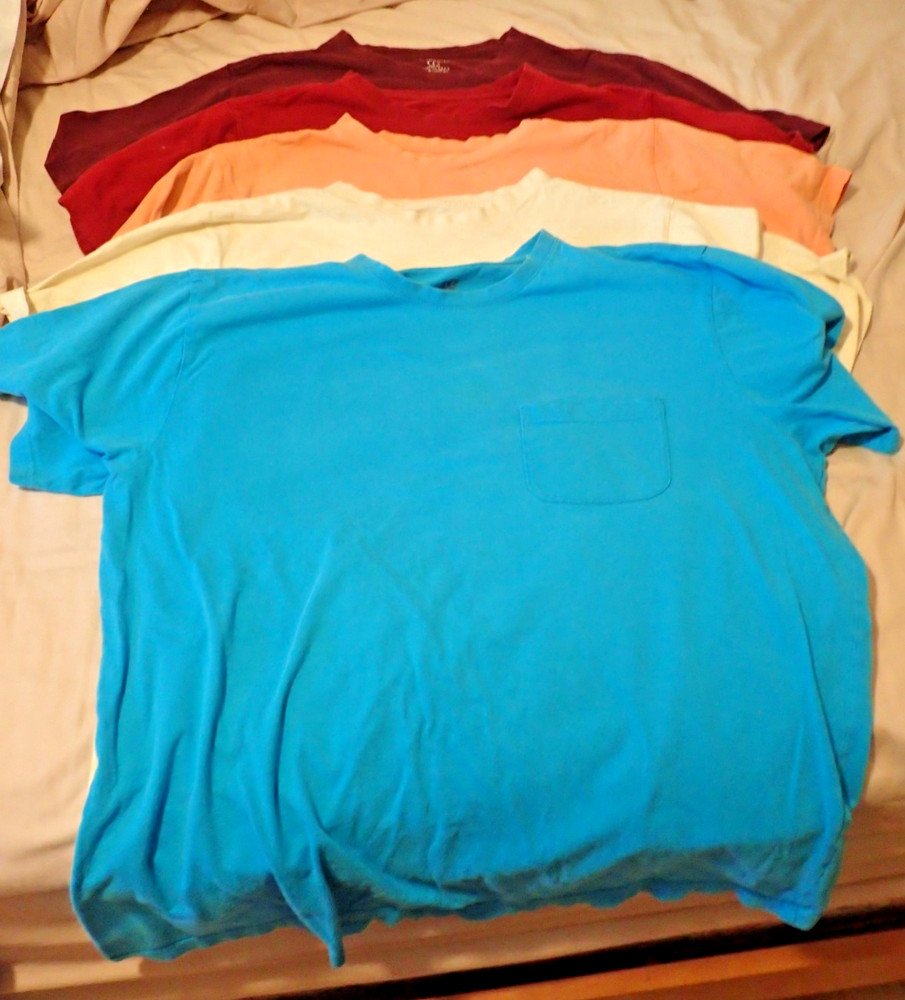 5 each COVINGTON POCKET T SHIRTS ASSORTED COLORS – GREAT FOR WORK…