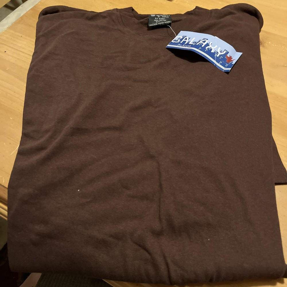 GALAXY mens NWT solid Brown TEE SHIRT Short Sleeve size 2X