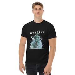 Vintage “Antique” T-Shirt with Elegant Statue Design. Stylish Unisex Retro Tee