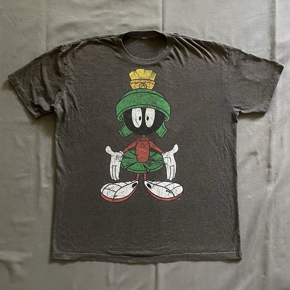 2010s Marvin The Martian T Shirt Mens Size XL Gray Cartoon Looney Tunes