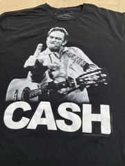 Johnny Cash Band Crew Neck Short Sleeve Graphic Shirt Mens Size XL Black