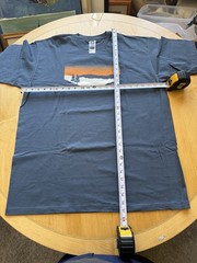 The North Face XL Blue Graphic T Shirt Outdoor Mountain Sunset Logo Tee Men NWOT