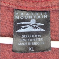 Prairie Mountain Mens Whiskey Row Tavern T Shirt XL Marled Burgundy Graphic Tee