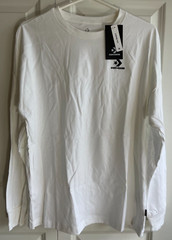 Converse White Long Sleeve Tee Shirt Logo New With Tags Mens Size Small