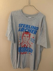 Sterling Archer Dangerzone President XL Grey T-Shirt Y2K