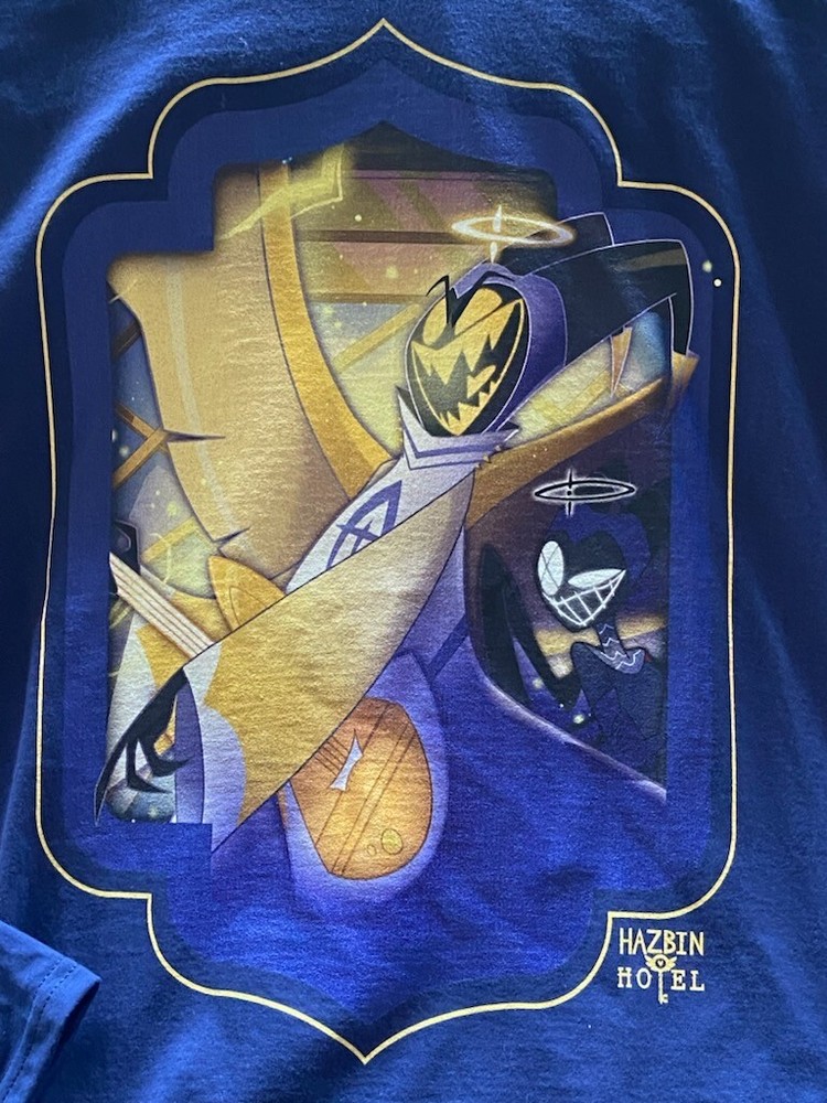 NEW Hazbin Hotel – Adam Long Sleeve T-Shirt Slate Blue 100% Cotton