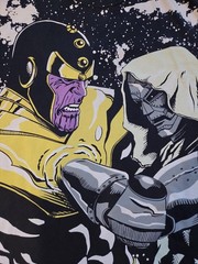 Dr Doom vs Thanos AOP Marvel Shirt XL Rare Chronic Images 2025 All Over Print