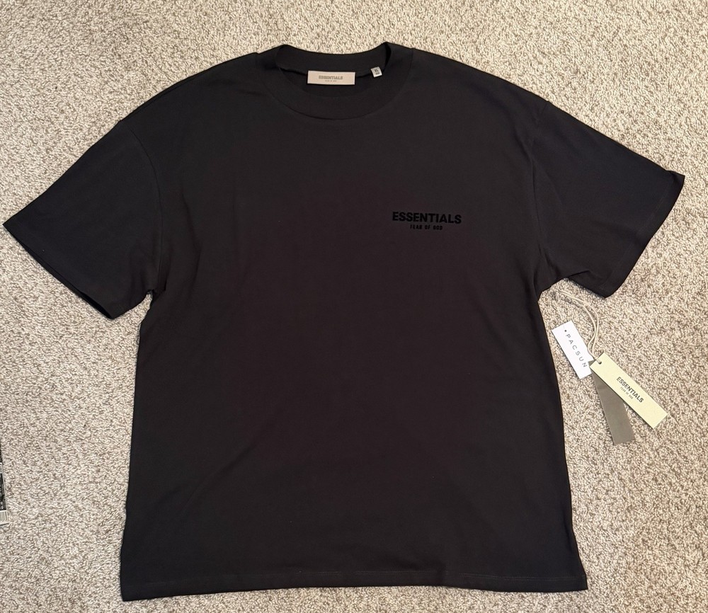Essentials Fear of God Men’s Black Logo Crew Neck Short Sleeve T-Shirt XL