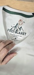 ​Free Planet Hombre Talla M Camiseta Blanca Manga Corta Organic Cotton Eco…