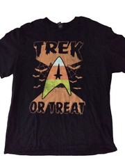 Trek Or Treat (Star Trek) Halloween Black Shirt Mens Large Anvil Gildan