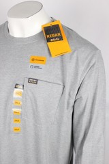 Ariat Men’s Rebar Cotton Strong Bare Working Class Pocket T Shirt Heather Grey