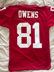 Mitchell & Ness 2002 Terrell Owens San Francisco 49ers Throwback Jersey Red 36S