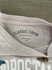 Aéropostale Classic Crew Pink Graphic Logo Butterfly T-Shirt XS Crew Neck