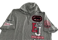 Ecko Unltd. Grey Marled S/S Logo Divison/East All City Tee W Hood Size 4XL