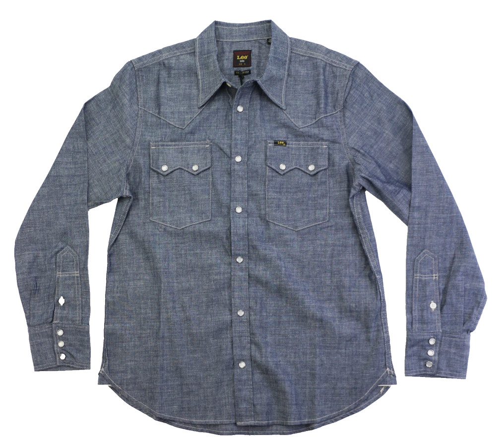 Lee 101 ’50s Western Shirt Men’s Size M Kaihara Japanese Selvedge Denim 7 oz.