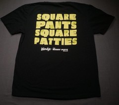 Wendys X Spongebob Shirt Mens Large Black Krabby Patty Square Pants Collab Tee