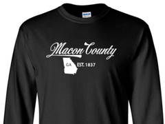 Macon County Georgia State T-Shirt Long Sleeve Graphic Tees Unisex Apparel