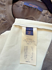 Rare LOUIS VUITTON Monogram Logo 3D Zipper Pocket T Shirt Gray Large PTP 23″