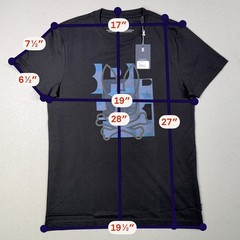 Psycho Bunny Zealand Graphic Applique Logo Tee black/blue 3/XS $60