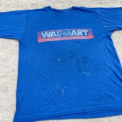 Vintage Walmart Shirt Men XL Blue 90s Single Stitch USA Grunge Thrashed Faded *
