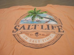 Salt Life “On Salt Time” Men’s Orange Pocket T-Shirt – Size XL WOW!!!!!