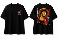 Anime Oversized T Shirt Japanese Streetwear Luffy Graphic Tee Unisex Cotton Top