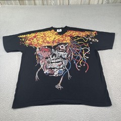Warren Lotas Wolverine Shirt Mens 2XL Black Flaming Skull Weapon X Marvel Flames