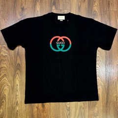 GUCCI Men’s Logo Printed T-Shirt Cotton Black Color Size S