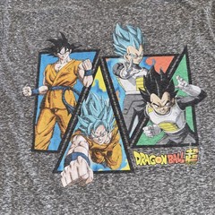 Dragonball Super Goku & Vegeta SSGSS T-Shirt Men’s M Gray 100% Cotton