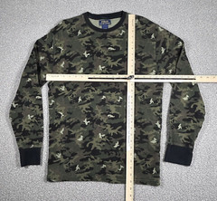 Polo Ralph Lauren Shirt Mens Large Camo Thermal Base Long Sleeve Hiking Outdoor
