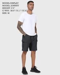Men’s Cargo Shorts Quick Dry Lightweight Stretch Hiking X-Large, Dark Grey