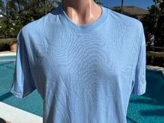 Vintage Hanes Heavyweight 50/50 Blank Blue Plain T-Shirt Size XL