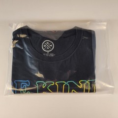 Black Graphic T Shirt Medium Be Kind To One Another Rainbow Text-Used/Excellent