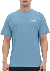 Men’s Rash Guard Short Sleeve UPF 50 Quick Dry Sun Protection Fishing T Shirt