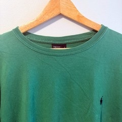 Polo by Ralph Lauren Shirt Mens M Green Short Sleeve Crewneck Tee Distressed